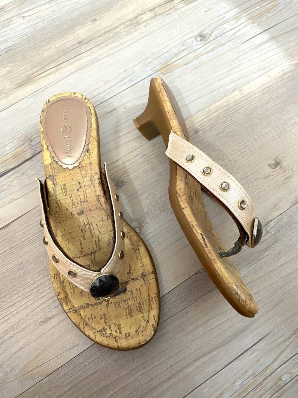 Lindsay Phillips SwitchFlops Kitten Heels with Jewel Straps - Size 9